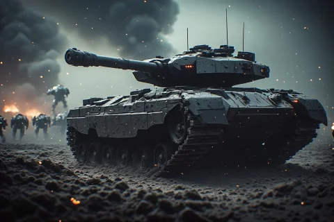 Masters Media, So-vehicles - Bastion-class Tank A Wide-angle... — SDXL AI Prompt: (Masters Media, SO-Vehicles - Bastion-Class Tank) a wide-angle cinematic shot of...