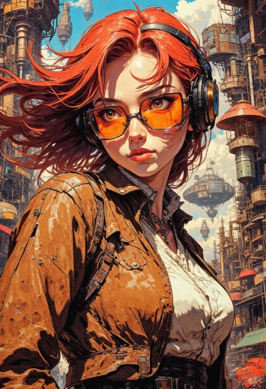 Soft Bloom A Highly Detailed Vibrant Portrait. Aviator Girl...