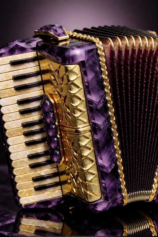 Goldamethystworld, An Accordion With Bellows Of Deep Burgund...