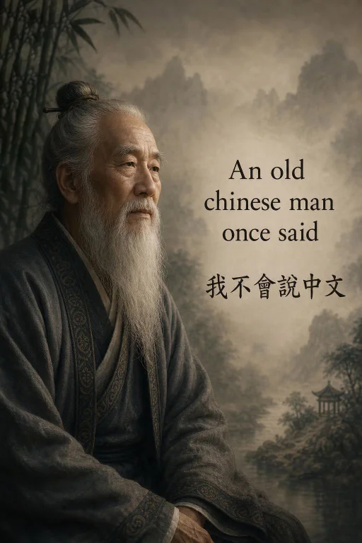 A Wise Chinese Man With White Beard Wearing Traditional Chin...