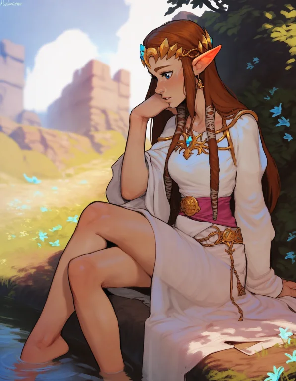 1girl, Female, Solo, Princess Zelda, Twilight Princess, Blue...