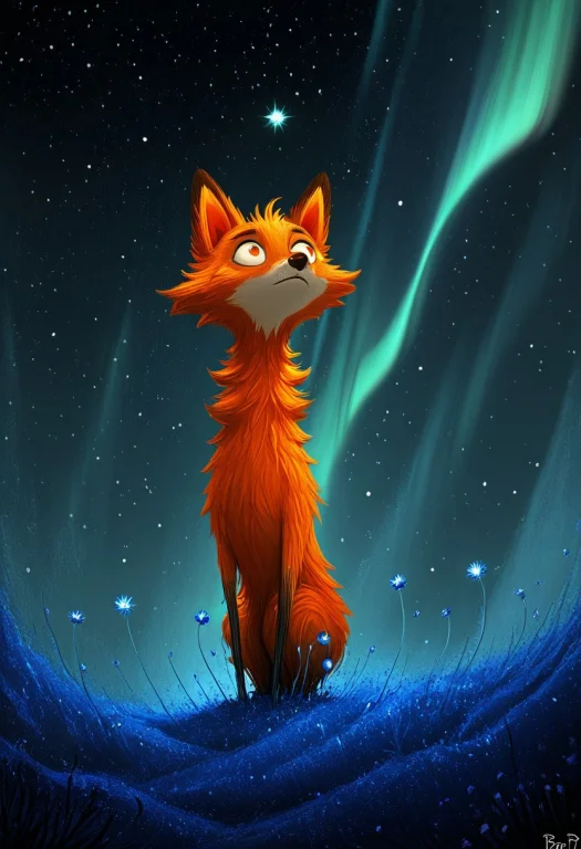 Thin Elongated Fox, Disproportionately Massive Head, Balance...