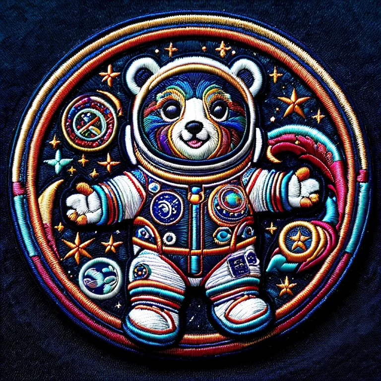 Ral-embroideredpatch, A Cute Baby Bear In An Astronaut Suit...