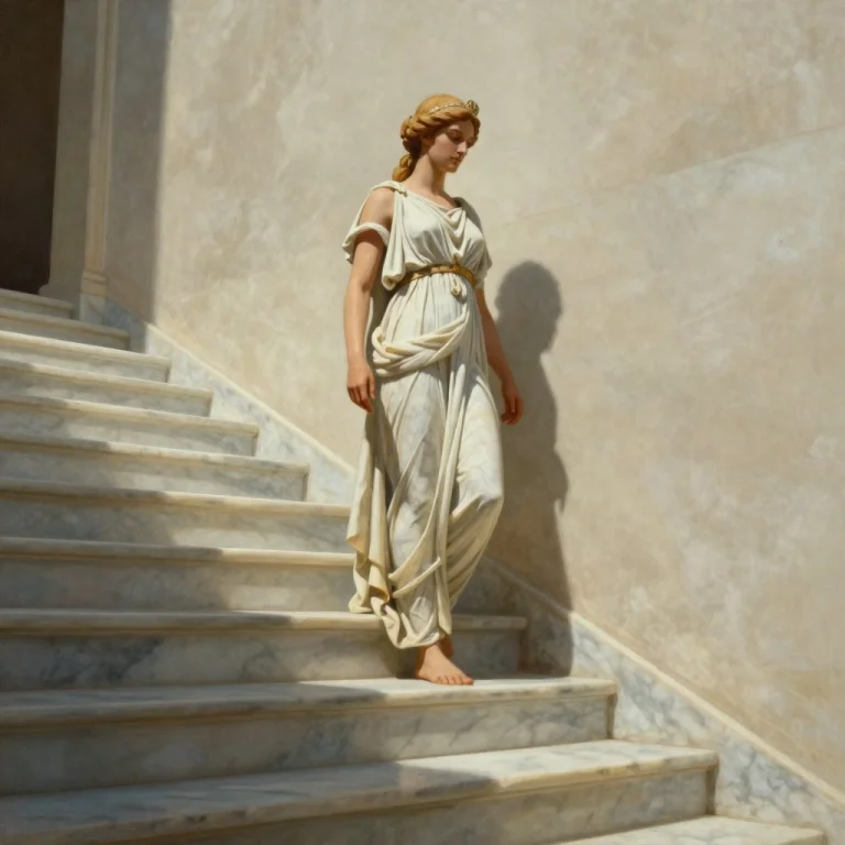 A Greek Goddess Descending A Marble Stair, Alla Prima, Cinem...