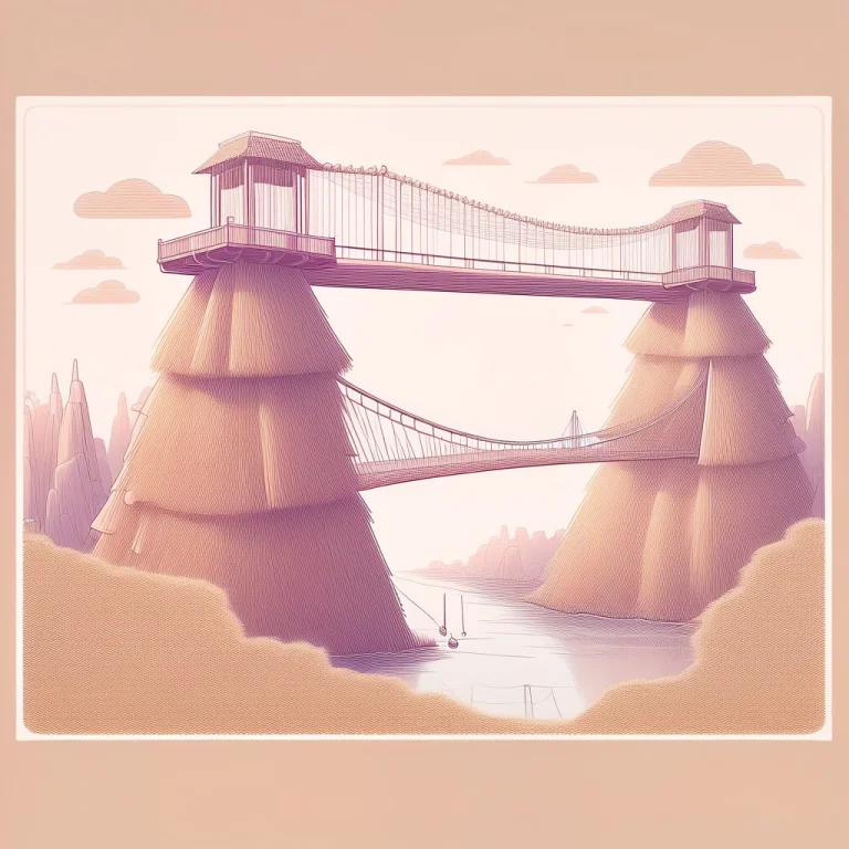 Caricature On A Post Card Of A Giant Suspension Bridge Compo...