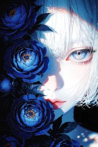 Nijisis, Anime-style Close-up Illustration Shot Straight-on,... — Stable Diffusion AI Prompt: @NIJISIS, Anime-style close-up illustration shot straight-on, a girl with pale h...