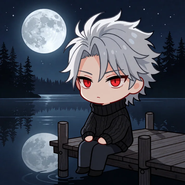 Highres, Absurdres, Chibi, A Chibi Man With Wild, Spiky Silv...