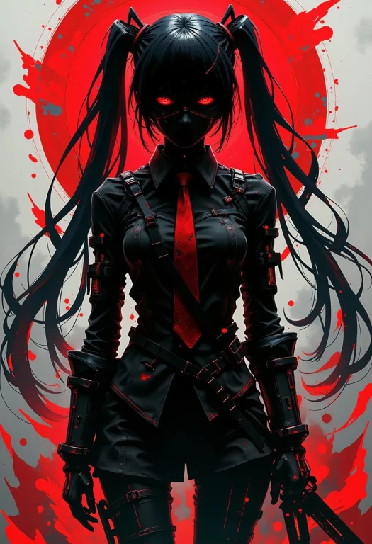 Silhouette Art, A Cybernetic Assassin Dressed As Hatsune Mik...