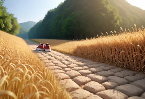 A Straw Pair Of Sneakers, Stone Cobbled Road0.7, Straw Snea... — SDXL AI Prompt: A straw pair of sneakers, (stone cobbled road:0.7), ( straw sneakers:0.5), (in t...