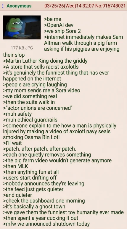A Flat Screenshot Of A 4chan Greentext Post, Raw Board Ui, C...