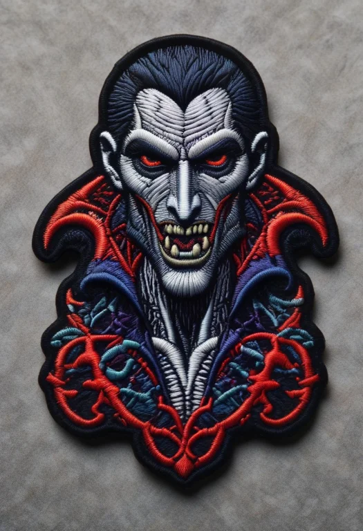 Ral-embroideredpatchc ,.embroidered Patch Of, Dark , Vampire...