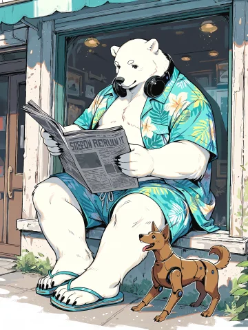 Masterpiece, Best Quality,score9, A Giant, Chubby, Endearing... — Stable Diffusion AI Prompt: masterpiece, best quality,score_9, A giant, chubby, endearing white polar bear s...