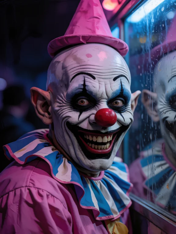 This Is A Digital Painting Depicting A Creepy, Realistic Clo...