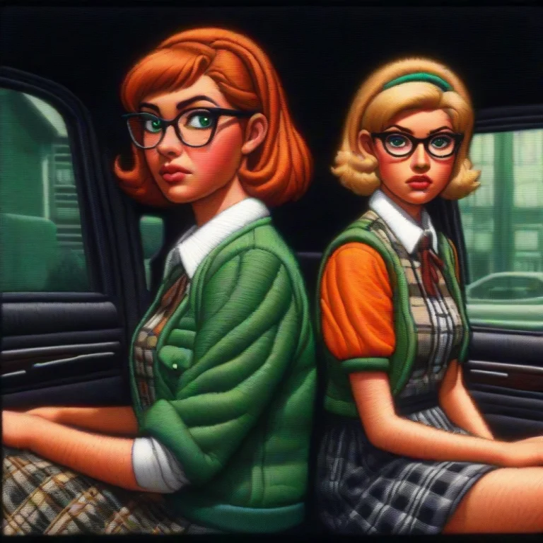 The Orange Is Two Young Women Are Positioned Inside What App...