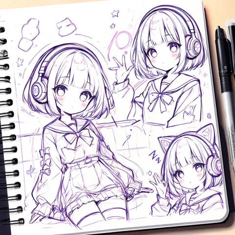 Yumekawaii Theme, Yumekawaii Thighhigh, Expressive Anime Rou... — Stable Diffusion AI Prompt: Yumekawaii theme, yumekawaii thighhigh, expressive anime rough sketch, animator...