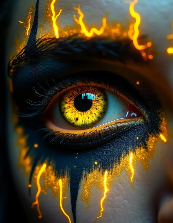 A Hyper-detailed Close-up Of A Human Eye With The Iris And P...