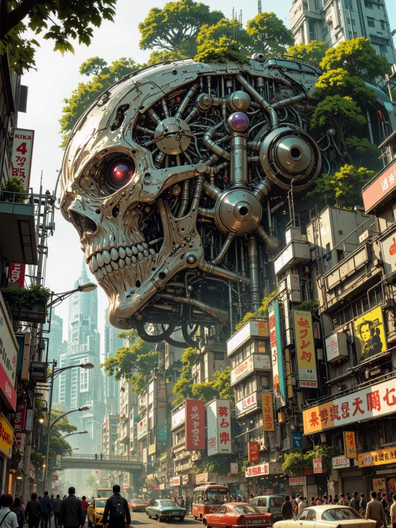 In The Style Of Blade Runner And Star Wars And Studio Ghibli...