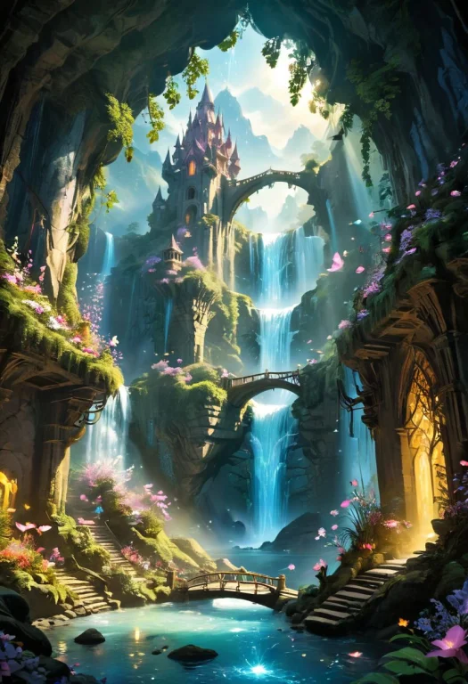 A Hidden Fantasy World With Magical Creatures,majestic Lands...