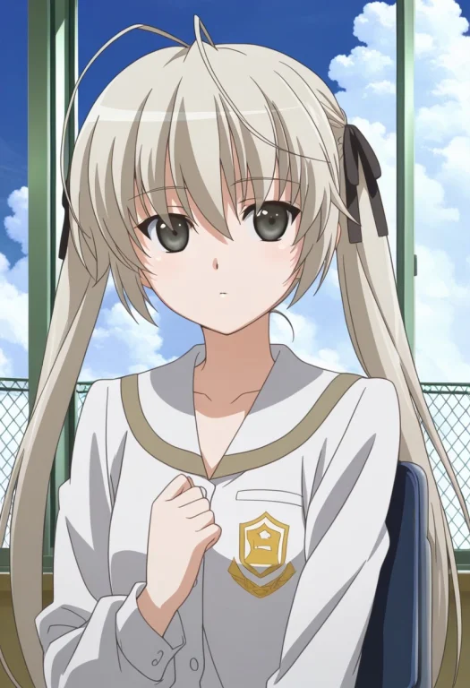 Sorakasugano, 1girl, Solo, Twintails, Antenna Hair,ribbon, H...