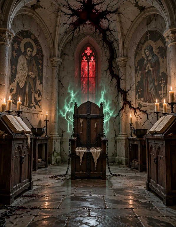 C0nv3nt 0f T0rm3nt, Empty Medieval Gothic Convent Exorcism C...