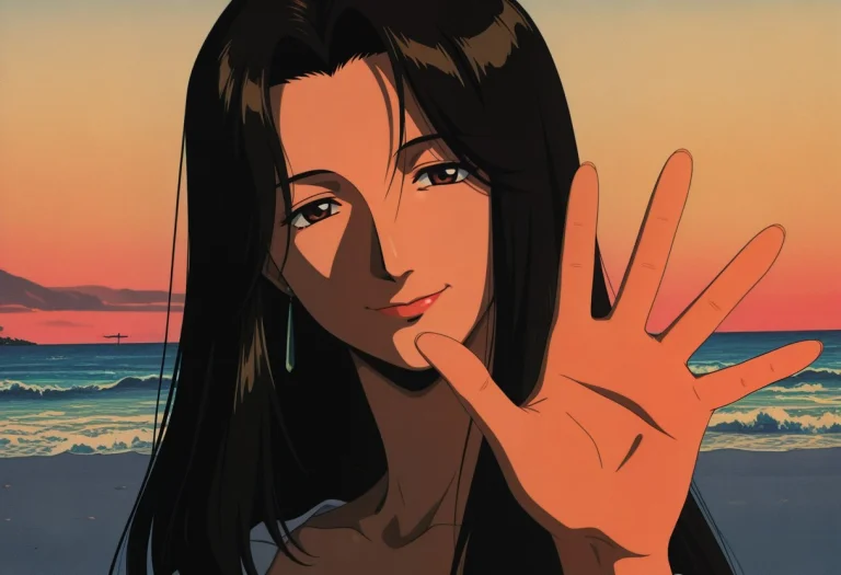 2000s Seinen Anime Style, No Makeup, Flat Lighting, Cel Shad...
