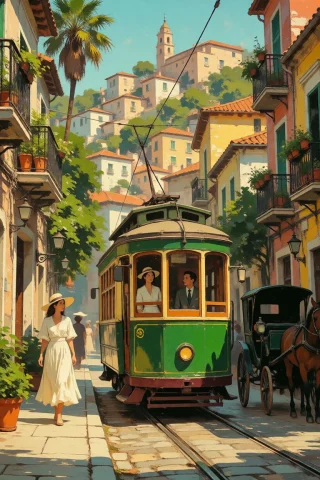 Nature, A Beautiful, Painterly Oil Painting Depicting A Vibr... — Stable Diffusion AI Prompt: nature, A beautiful, painterly oil painting depicting a vibrant street scene in...