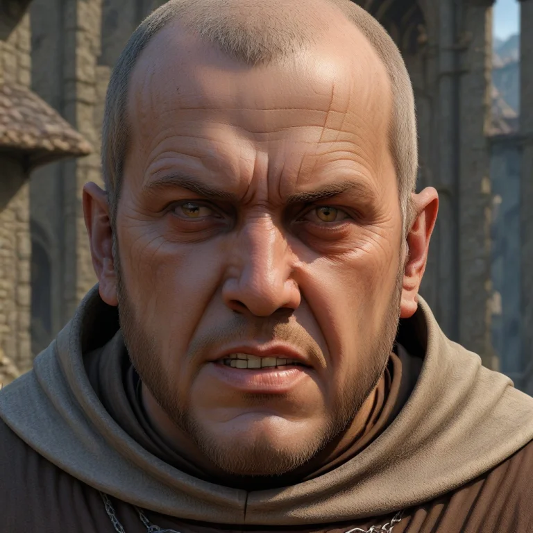 Xmn-2yc-rto Friar Character, Close-up Portrait, Older Male F...