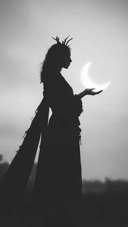 Create A High-contrast Black And White Image Depicting A Sil...