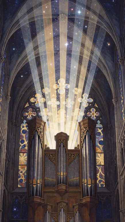28. Gothic Cathedral Organ, Cosmic Pipework Extending Into S...
