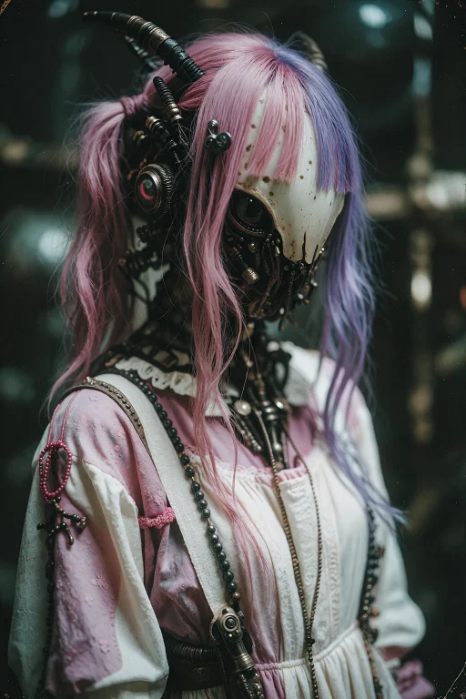 Adult Female Character, Ponytail Divided Into Two Sections,...