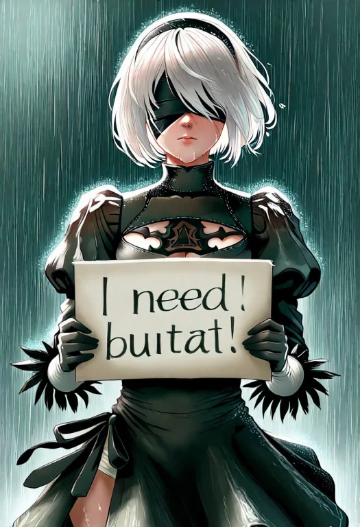 Rain, 1girl,2b, Nier Automata, Yorha, Android, White Hair, S...