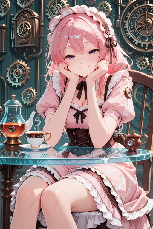 Embeddinglazympos, Civchan,purple Eyes,pink Hair,steampunk T...