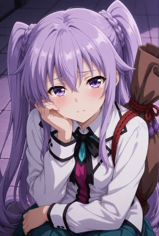 Tohka Yatogami Prompt — Stable Diffusion AI Prompt: Tohka Yatogami from Date A Live, human-like appearance with long lavender hair s...