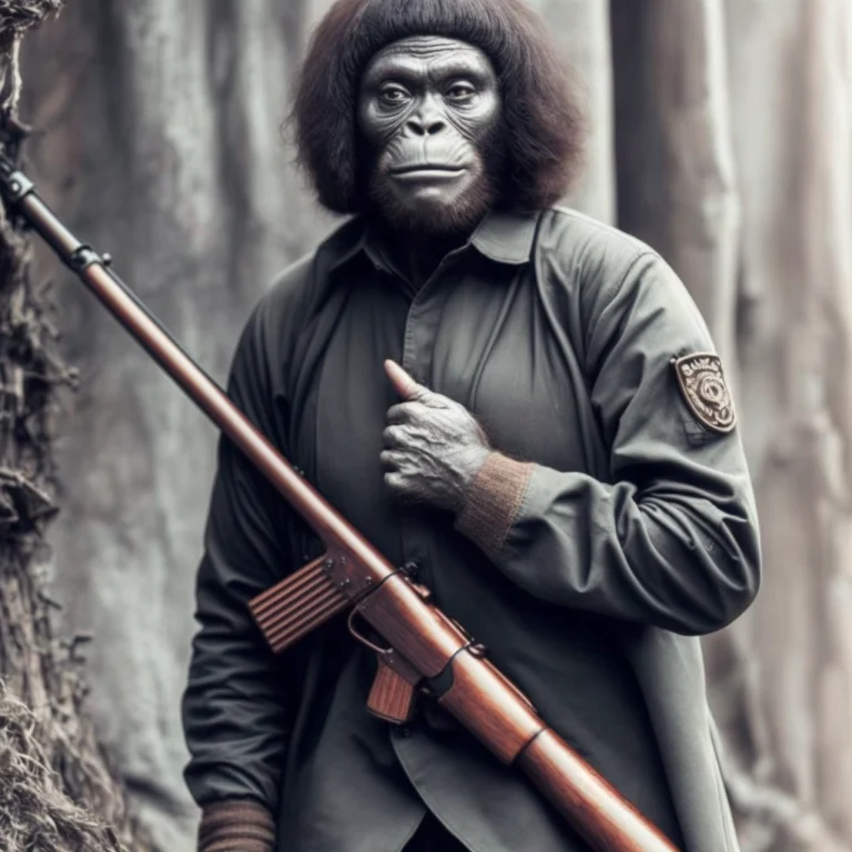 Photo, Sniper Pongoabelii1 Ape Soldier Wearing Uniform1 Hold...