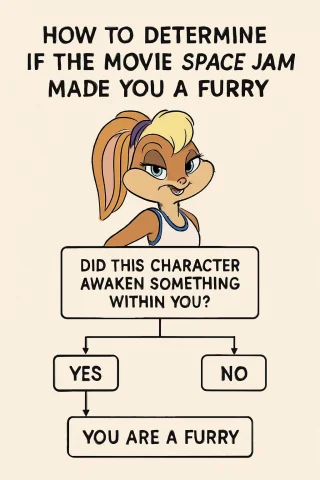 Tutorial For How To Determine If The Movie Space Jam Made Yo... — Stable Diffusion AI Prompt: Tutorial for how to determine if the movie space jam made you a furry