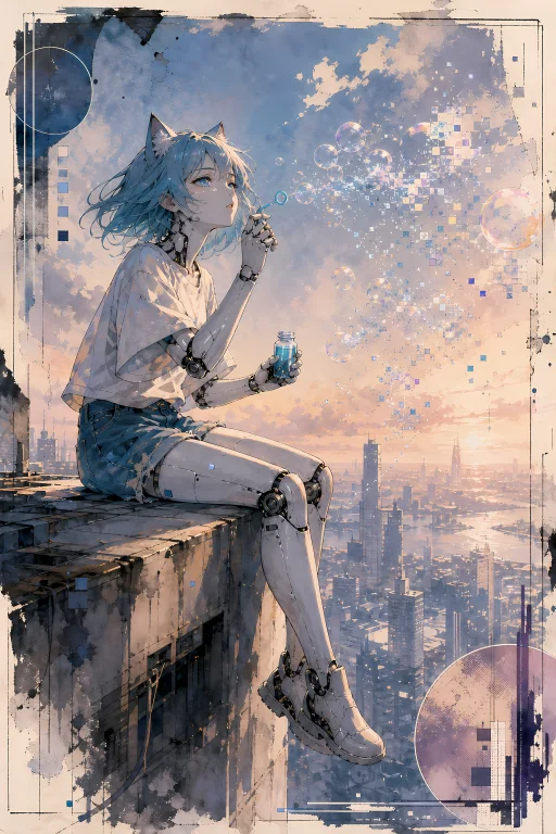 A Dreamlike Anime-style Illustration Portrays A Quiet Moment...