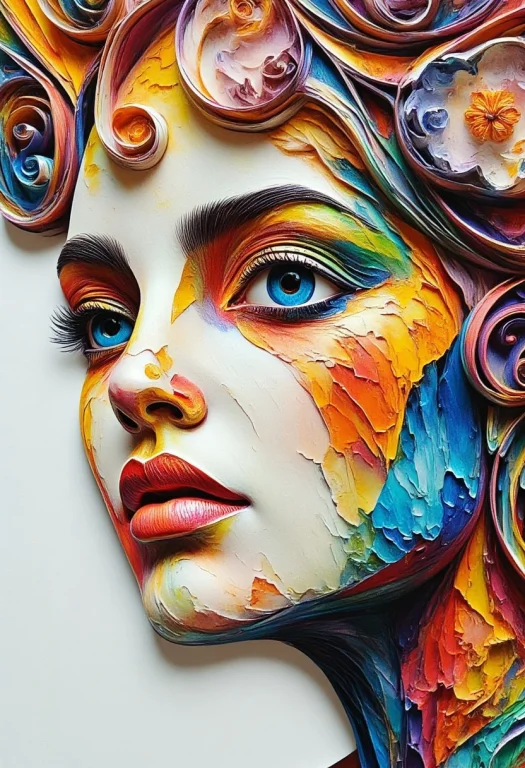 Create An Arcanefgtnr Watercolour Painting Of A Womans Face,...