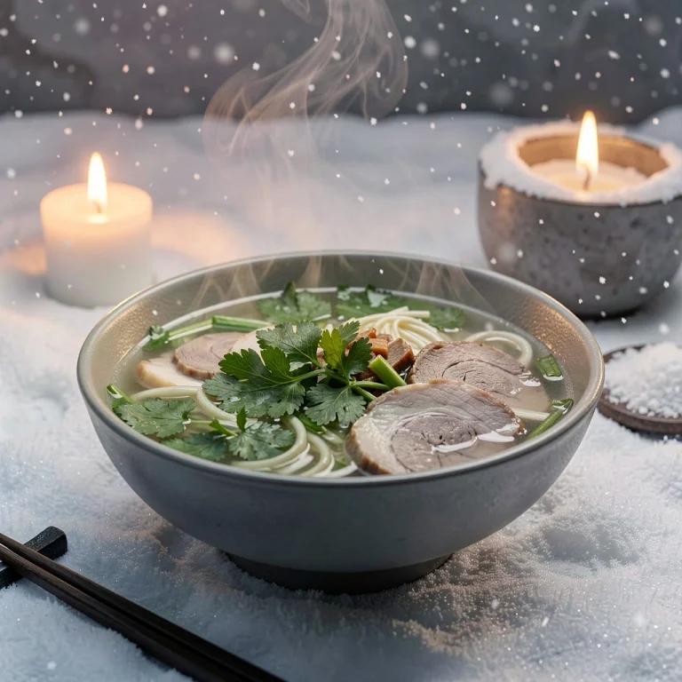 A Bowl Of Pho Steaming With Fresh Herbs, Octane Render, Cand...