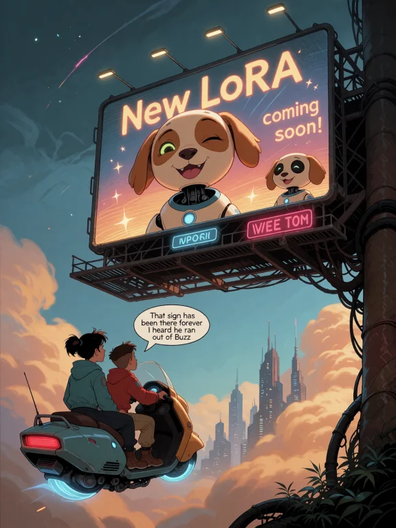 Hologram Billboard High Up In A Futuristic, Cyberpunk City -...