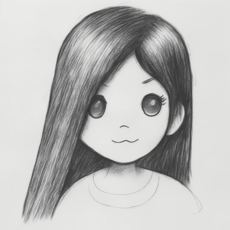 Simple Pencil Drawing Of A Girl