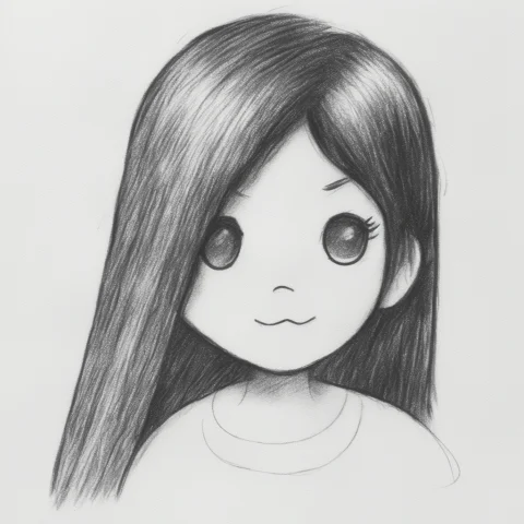 Simple Pencil Drawing Of A Girl — Stable Diffusion AI Prompt: simple pencil drawing of a girl