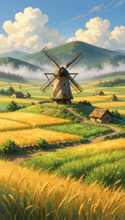 Epic Foreground-to-background Composition An Old Weathered W...
