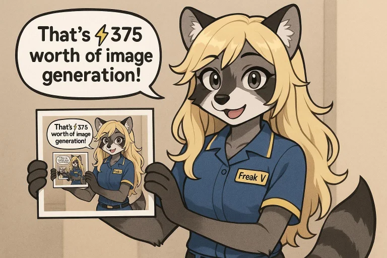 Anthro Female Raccoon In Anime Or Kemono Style. She Has A Lo...