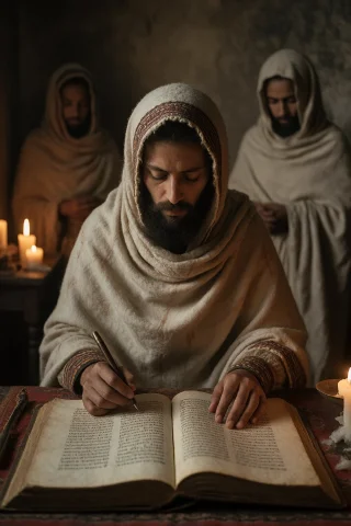 8. Ancient Library In Ethiopian Monastery, 1000-year-old Ill... — Stable Diffusion AI Prompt: 8. Ancient library in Ethiopian monastery, 1000-year-old illuminated manuscripts...