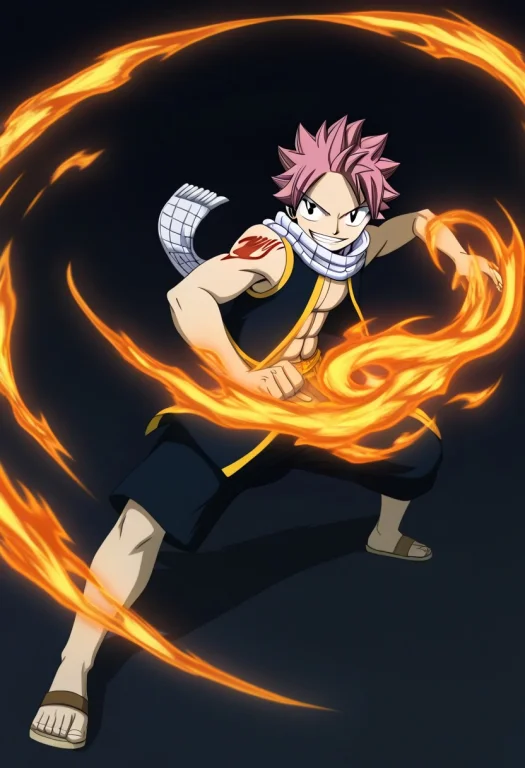 1boy, Natsudragneel, Pink Hair, Black Eyes, Spiked Hair. Clo...