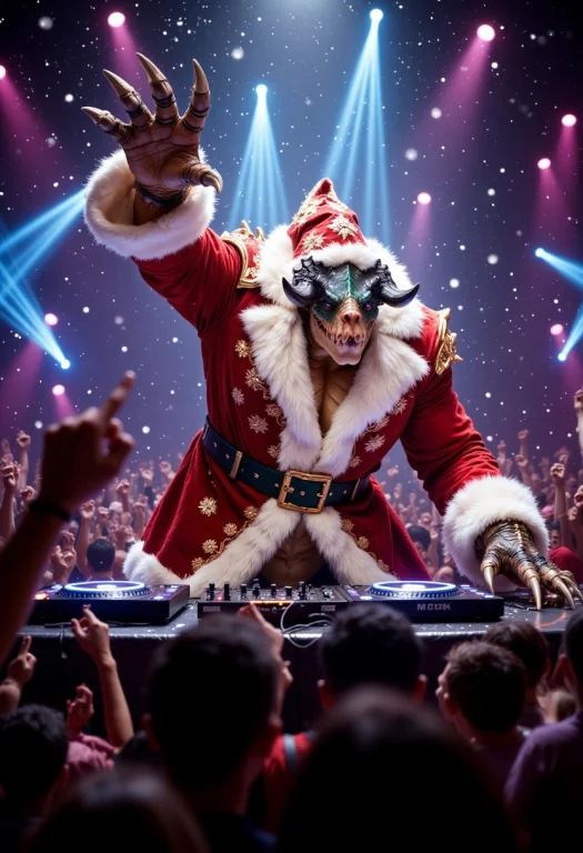 In A Pulsating Nightclub Radiating Festive Energy, A Towerin...