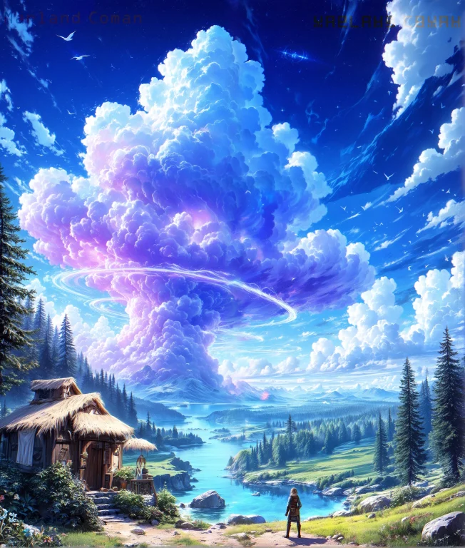Wide Shot, Wallpaper, Fantasy, Epic, 1girl, Solo, Adventurer...