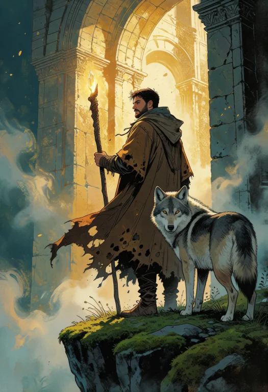 A Hybrid Graphic Novel And Concept Art Style Featuring Bold...