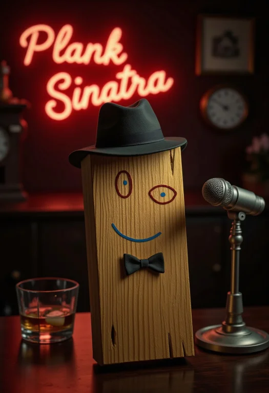 A Photorealistic Vintage-style Image Featuring Plank With An...