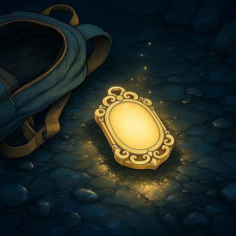 Inside A Cave, A Glowing Artifact Is Lying On The Floor, Nex...